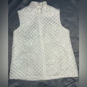 Kim Rogers Sparkling White Quilted Vest